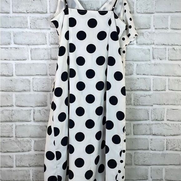 DO+BE Size Medium polkadot mini dress ties on side spaghetti straps adjustable - Picture 2 of 14